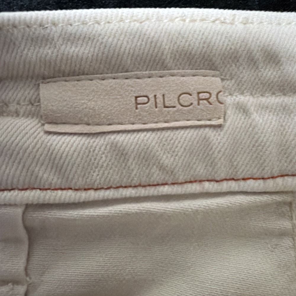 Pilcro Anthropologie Size 26 The Wanderer Jeans Pants Ivory Whimsical - Picture 9 of 10